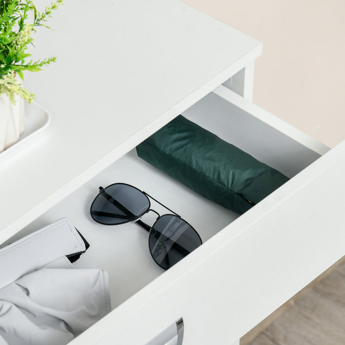 HOMCOM Modern Shoe Cabinet with 3 Drawers for 16 Pairs of Shoes White