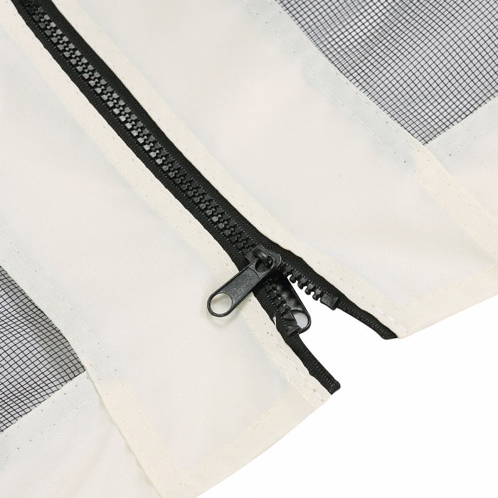 Outsunny Replacement Mosquito Netting For Gazebo 12' X 12' Black Screen Walls For Canopy With Zippers For Parties And Outdoor Activities - Cream White