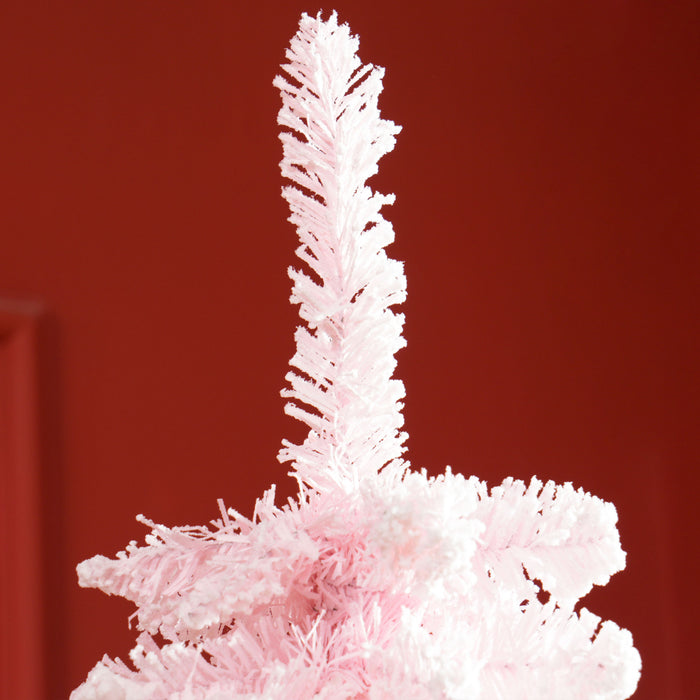 HOMCOM 7' Artificial Christmas Tree with Realistic Branches Pink