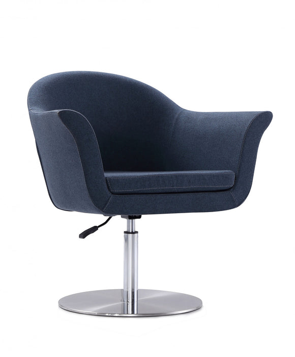 Voyager Modern Woven Blend Swivel Lounge Chair in Smokey Blue - Set of 2
