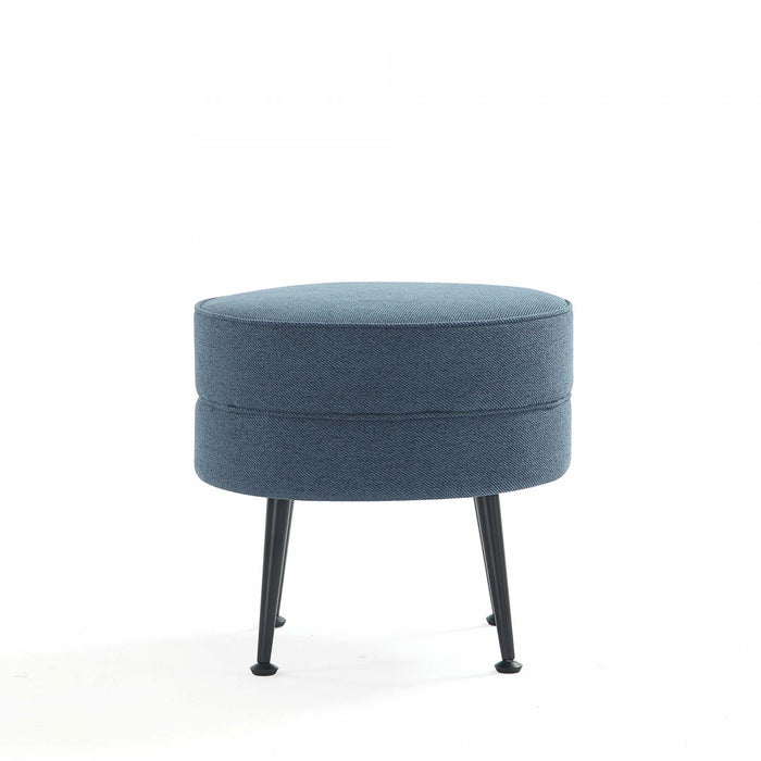 Bailey Mid-Century Modern 1-Piece Accent Ottoman in Blue, Gray, Wheat and Sage Green