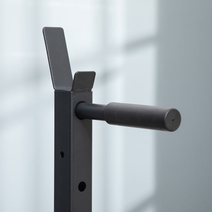 Soozier Multi-function Barbell Squat Rack Stand, Heavy-duty Strength Training Dumbbell Rack, Height Adjustable Weight Lifting Bench Press Dip Station For Home, Gym, Black