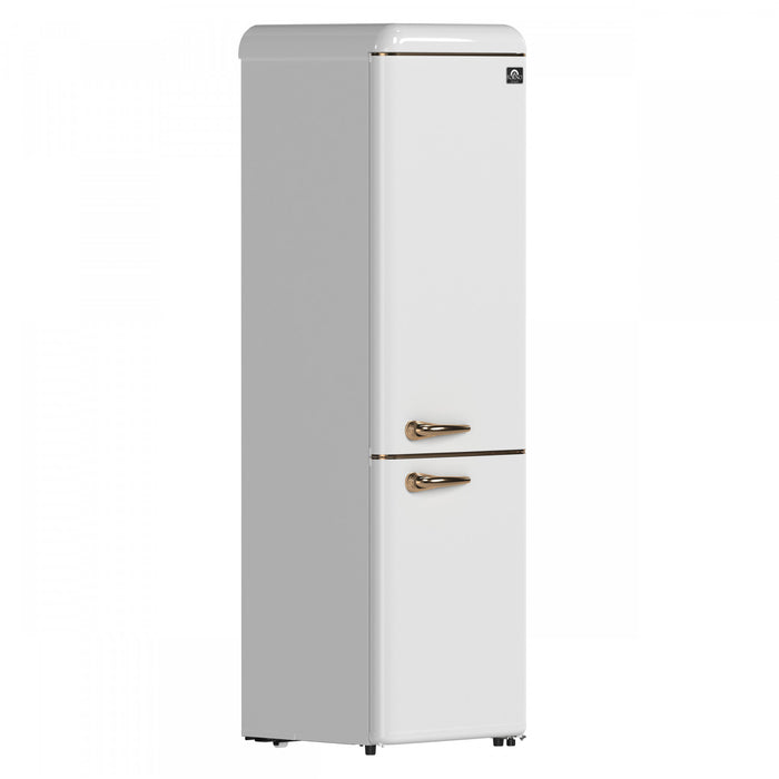Forno Storico 22 Inch Retro Bottom Freezer Fridge in white, 9 cu.ft. - FFFFD1745-22WHT