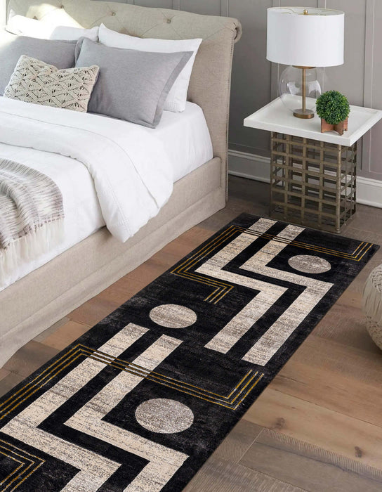 Erisa Contemporary 2'2\" x 7'7\" Runner Rug in Grey Indoor Area Rug