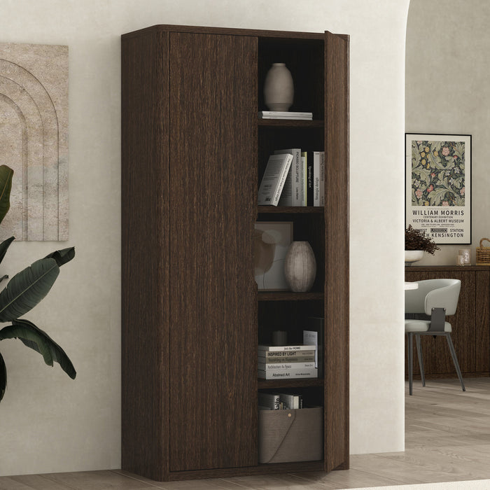 Rivington Modern 38\" Bookcase Cabinet in Walnut