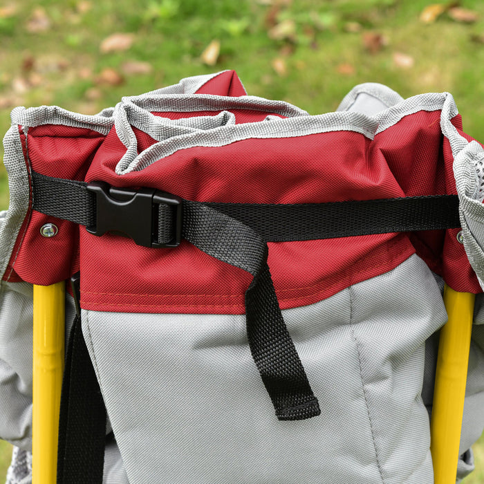 Outsunny Double Seat Camping Chair Folding Loveseat w/ Storage Pocket Red