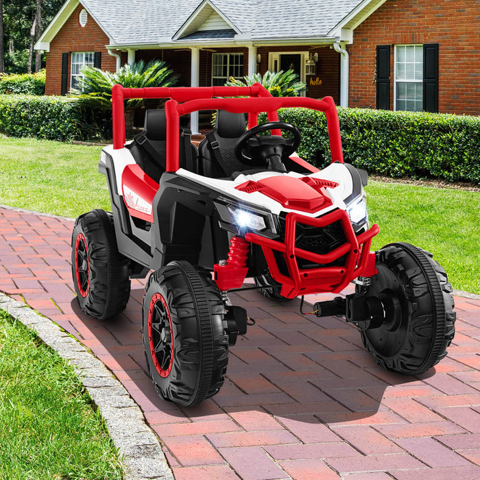 Costway 24v Kids Ride On Utv With 4 X 100w Powerful Engine Remote Control High/low Speed Red