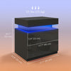 HOMCOM Nightstand, Side Table w/ LED Lights, for Bedroom