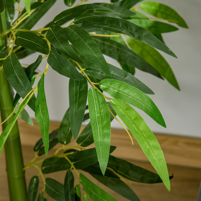 HOMCOM 5.3ft Artificial Tree Bamboo for Indoor Home Decor, Green