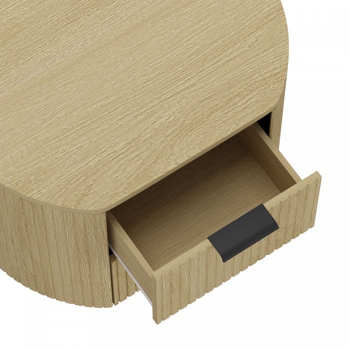 Olivia Manhattan Modern 27\" Nightstand in Natural Oak (2-Drawer) - Set of 2
