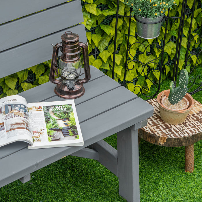Outsunny Wooden Garden Bench For Outdoor, Grey