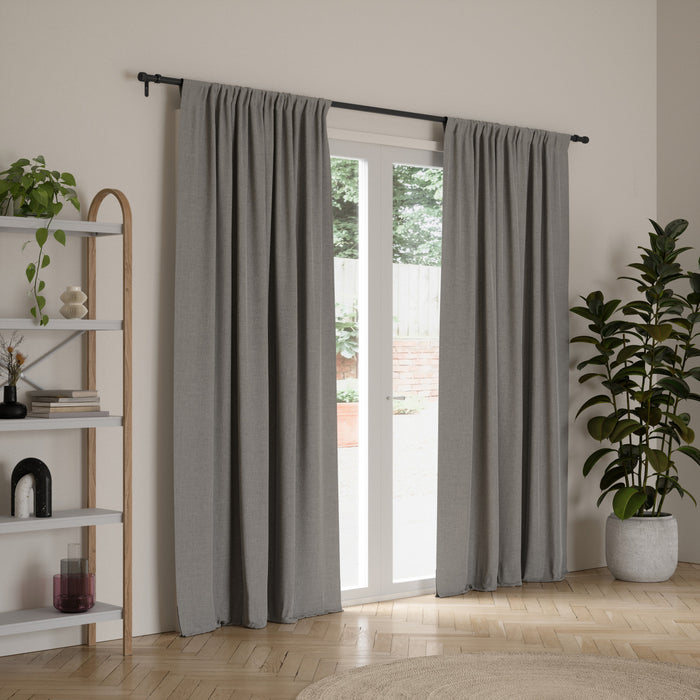 Umbra Cleo Matte Black Expandable 1\" Curtain Rod - 66\"-120\" 