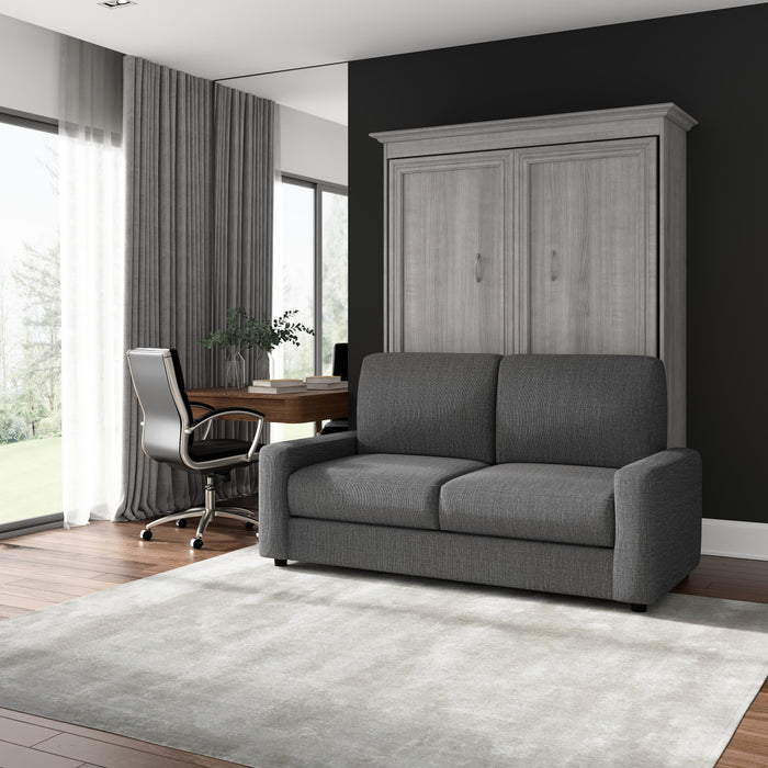 Bestar Versatile Full Murphy Bed Sofa (73 W) - Platinum Grey