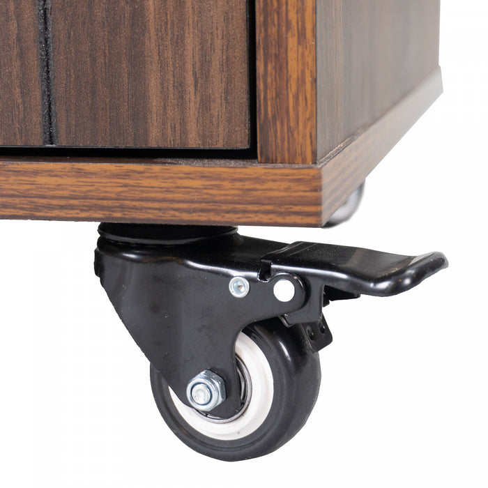 Nathan Kitchen Island With Tilt-out Trash Cabinet And Storage - Walnut Brown