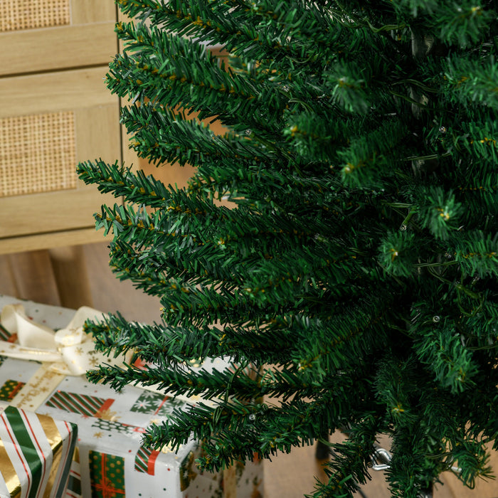 Homcom 7.5' Pencil Artificial Christmas Tree With Colourful Led Lights