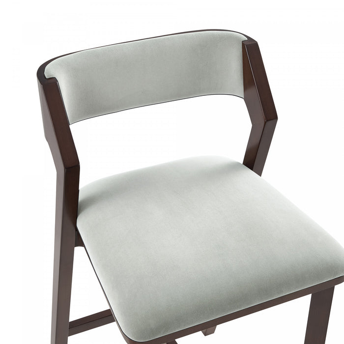 Patricia Modern Wood Upholstered Barstool in White Glacier - Set of 2