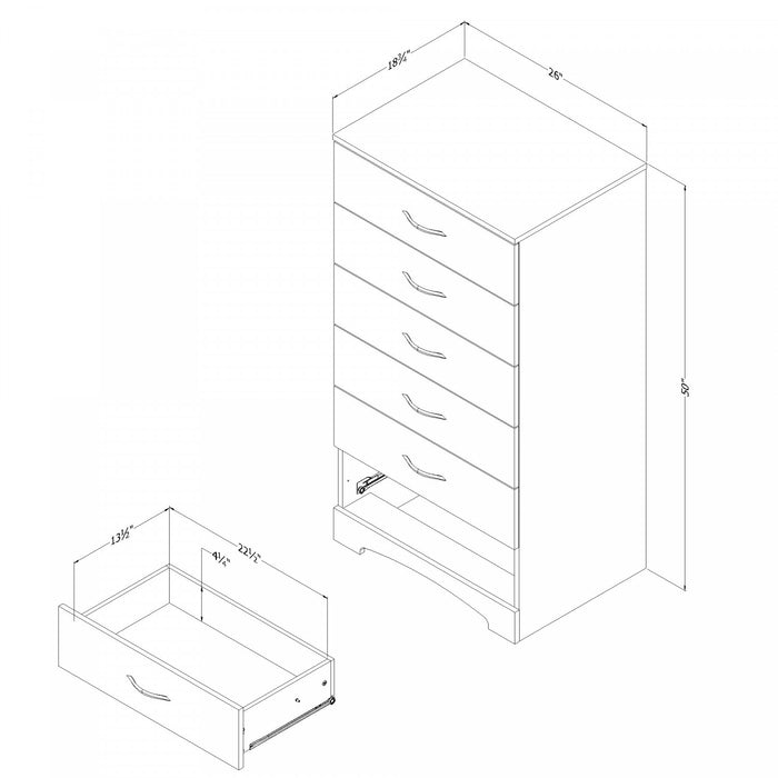 Step One 6-drawer Chest - Pure White 