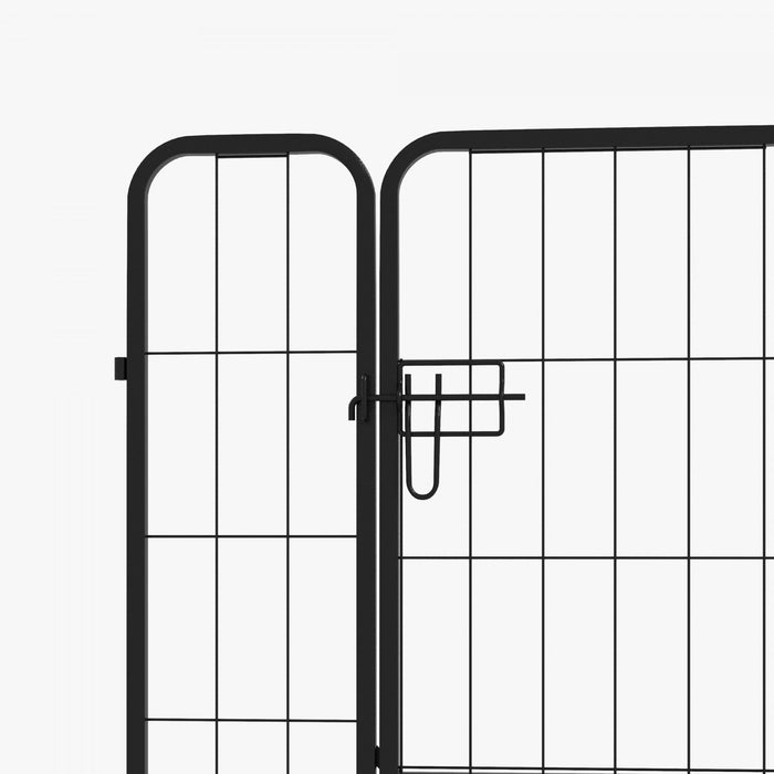 Pawhut 8 Panel Pet Playpen Play Yard Fence Home Diy Heavy-duty Metal Foldable Indoor Outdoor 31\" X 31\"