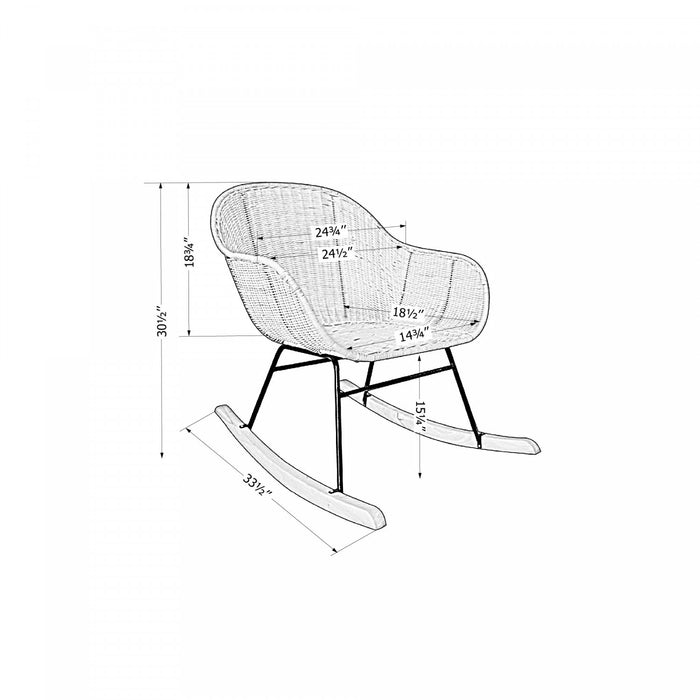 Balka Rattan Rocking Chair - Black