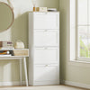 HOMCOM Shoe Cabinet with 4 Flip Drawers and Adjustable Shelves, White