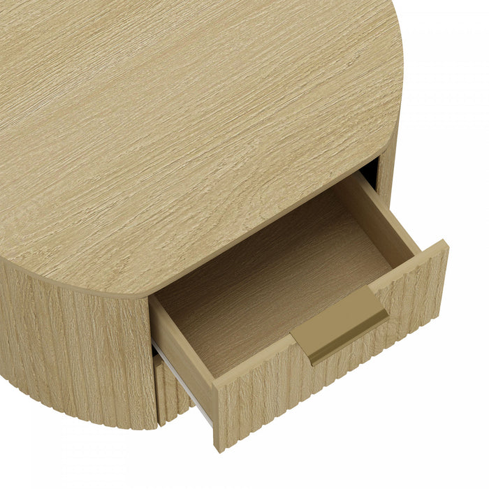 Olivia Manhattan Modern 27\" Nightstand in Natural Oak (2-Drawer) - Set of 2