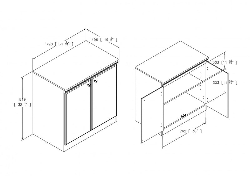 Morgan Small 2-door Storage Cabinet - Pure Black