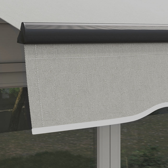 Outsunny 8' X 6.5' Patio Retractable Awning Sunshade Shelter, Light Grey