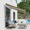 8'x7' Manual Retractable Sun Shade Patio Awning Canopy Shelter, Khaki|Auvent De Patio Retractable Manuel Resistant A L'eau Et Retractable De 8 Pi X 7 Pi Outsunny Abri Auv