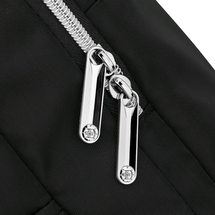 Swissdigital Design Smart Backpack KATY ROSE - Rucksack with Integrated Charging Port - Black Platinum