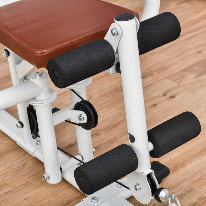 Soozier Multifunction Home Gym Equipment With 100lbs Weight Stack, White