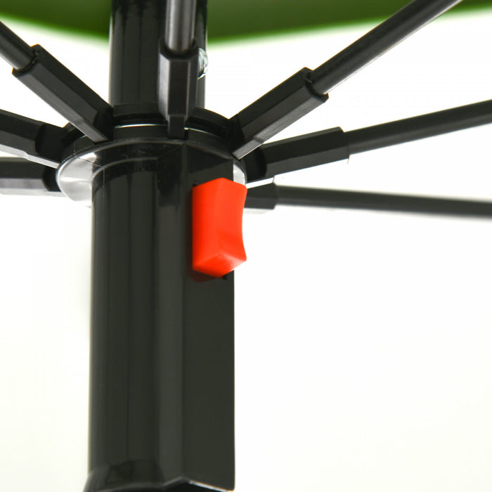 Outsunny 6.6ft Arced Beach Umbrella, Outdoor Umbrella With Carry Bag, Green