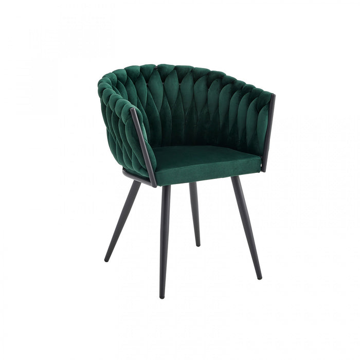 Hildy Accent Dining Arm Chair, Green Velvet (set of 2) 