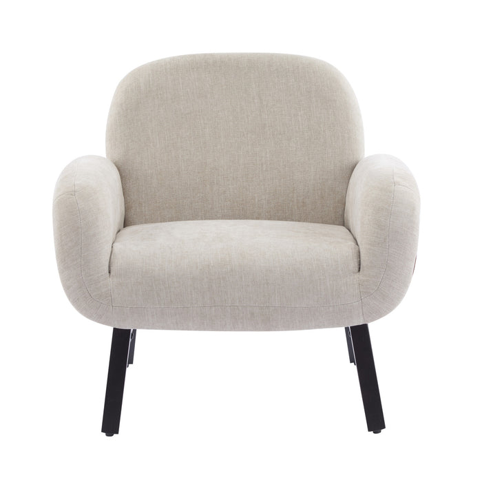 Audrey Solid Wood Ergonomic Accent Armchair with Fabric Upholstery,Tan Accent Chair