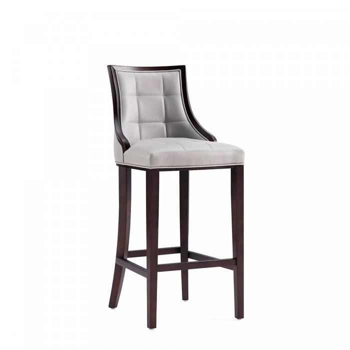 Fifth Avenue Traditional Wood Upholstered Barstool in Light Gray - Set of 3