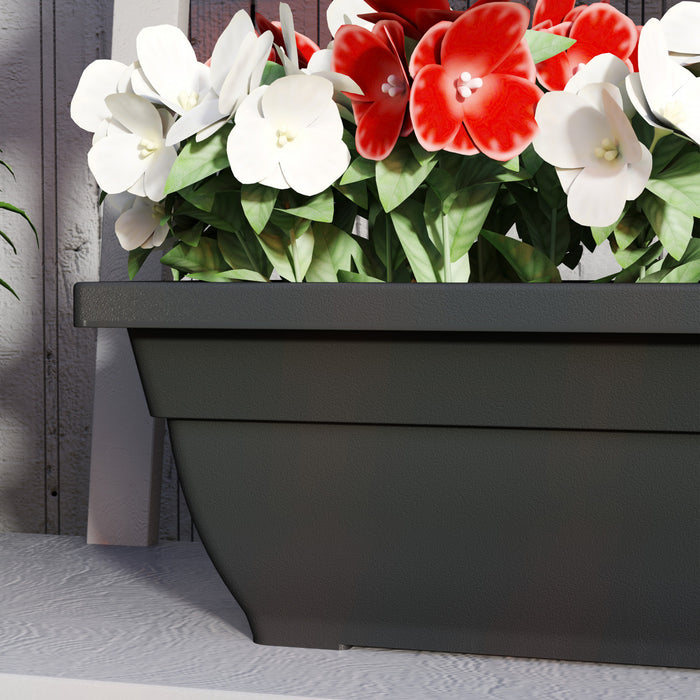 Outsunny 5 Pack 23 Inches Window Boxes Planters, Black