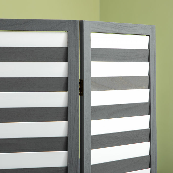 Homcom 4-panel Folding Divider Room Louvred Privacy Screen Panels