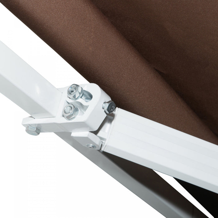 Outsunny 12' X 8' Retractable Awning Patio Awnings Sunshade Shelter Coffee