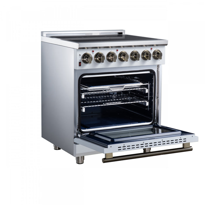 Forno Massimo 30 Inch Freestanding Electric Range, 5 radiant burners, 4.32 cu.ft., White -FFSEL6020-30WHT