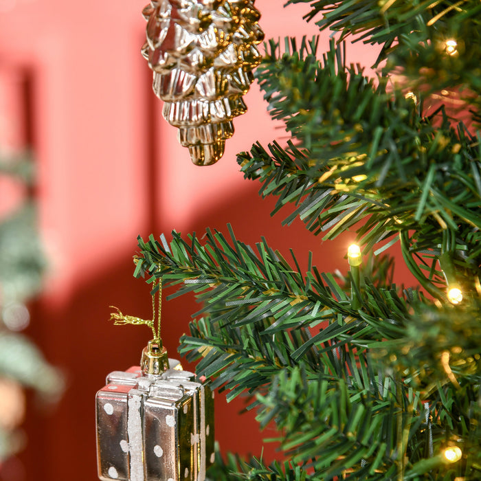 Homcom 6' Prelit Artificial Christmas Tree With Warm White Led Lights