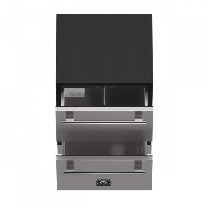 Forno Cosenza 24 Inch Built-In Indoor/Outdoor Drawer Freezer with Ice Maker, 4.69 cu.ft. - FDRBI1838-24S