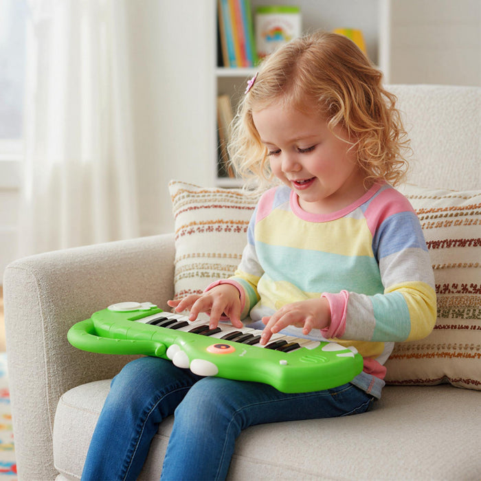 Costway 25-Key Kids Piano Keyboard Dinosaur Shape Toy Digital Piano with Built-in Music & Light Green