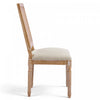Oliver Solid Wood Rubberwood Dining Chair Set of 2 with Upholstered Seat Cane Backrest and Fluted Legs,Beige | Oliver lot de 2 chaises de salle a manger en bois massif (hevea) avec assise rembourree, dossier en cannage et pieds canneles, beige