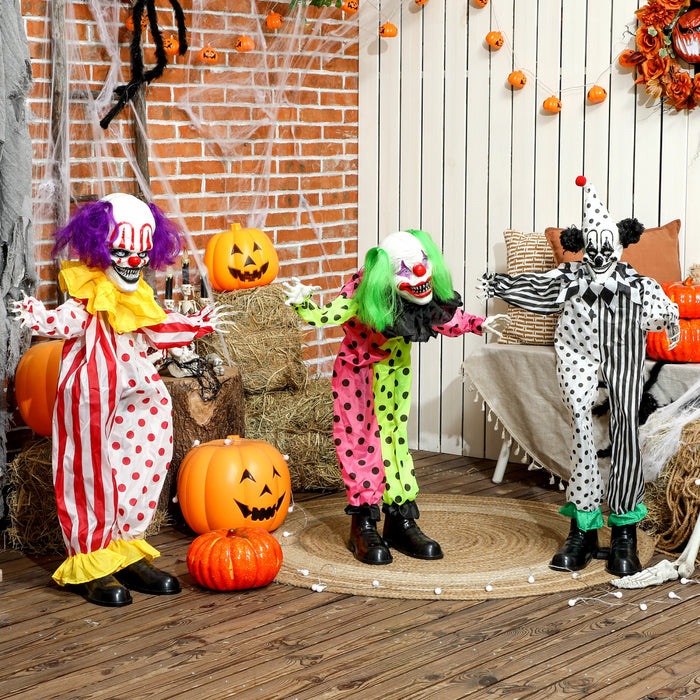 Outsunny Life Size Halloween Animated Clown, Stackable Halloween Props