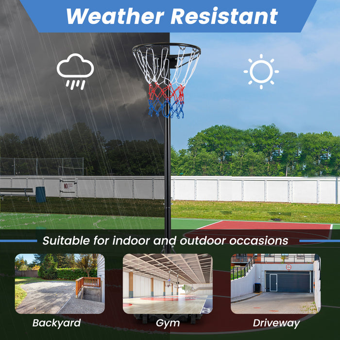 Costway 8.5-10ft Adjustable Basketball Hoop Goal With Fillable Base Wheel Shooting Practice