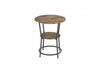 End Table With 1 Shelf - Brown Reclaimed Wood Top With Black Metal