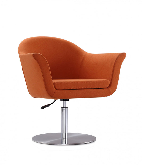 Voyager Modern Woven Blend Swivel Lounge Chair in Orange - Set of 2
