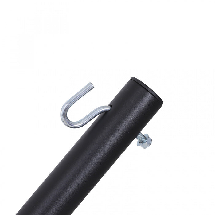 Outsunny 11.8'l Hammock Stand Extra Long Heavy Duty Straight Pole Day Bed Swing Metal Frame Simple Set Up Garden Outdoor Camping Picnic Use Black