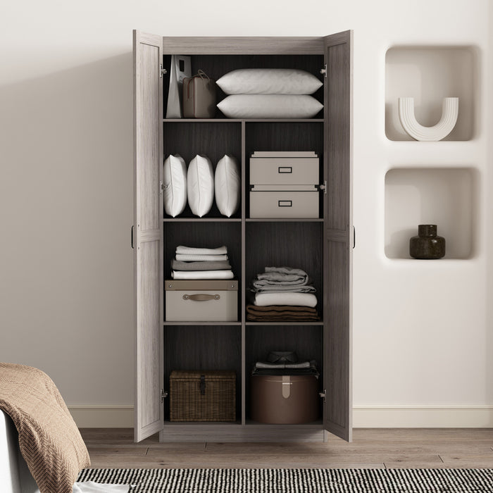 Cornelia Modern 30\" Storage Cabinet in Gray (7-Shelf)