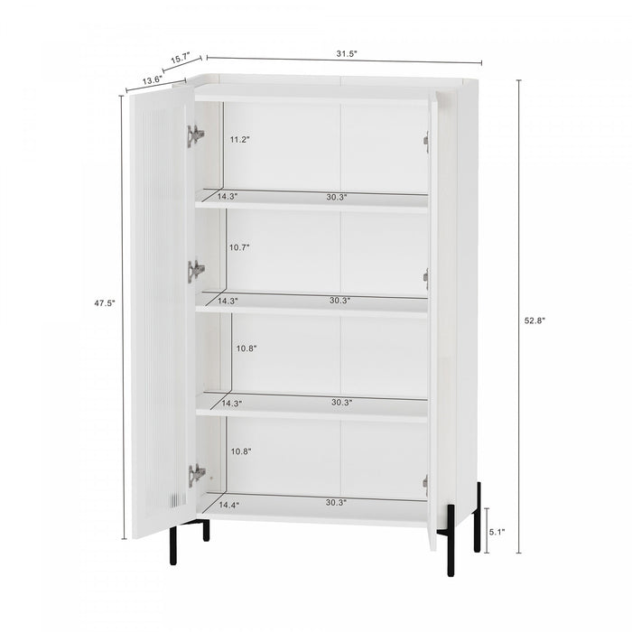Abbey Modern 2-Piece Accent Storage Cabinets in White