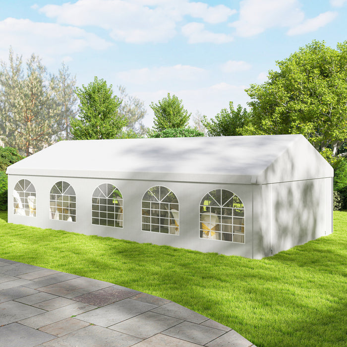 Outsunny 16'x32' Large Party Tent & Carport for Outdoor Events, White